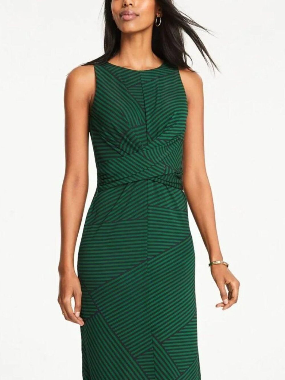 Ann Taylor Women's Green and Black Dress